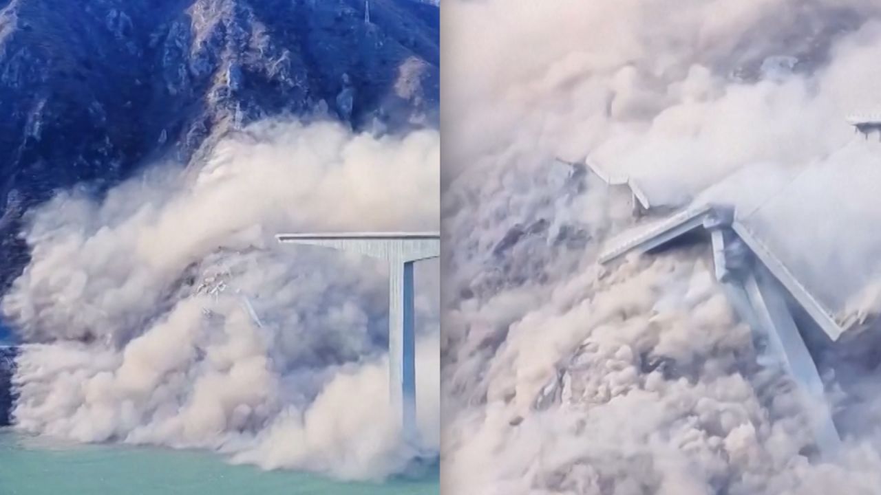 Impactante derrumbe de un puente de más de 700 metros recién construido en China