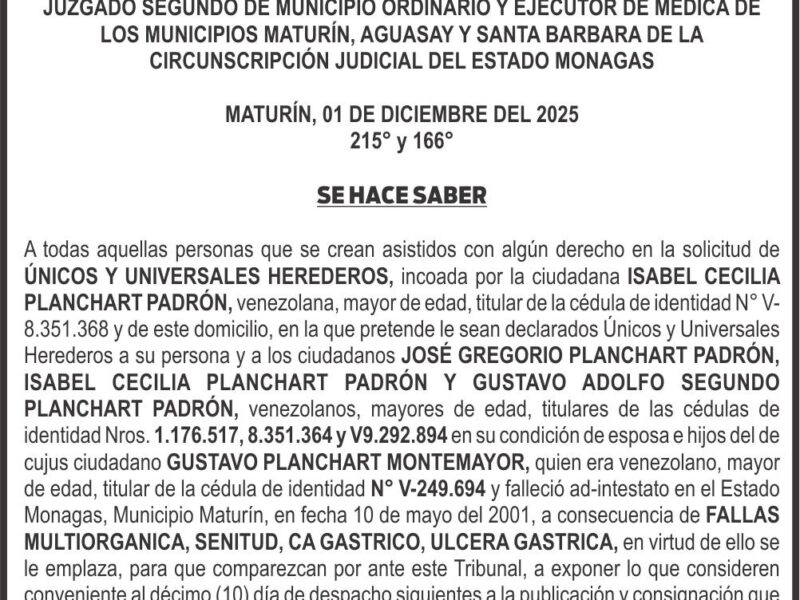 CIRCUNSCRIPCIÓN JUDICIAL DEL ESTADO MONAGAS
