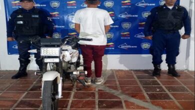 Capturado joven por conducir moto solicitada por hurto en Falcón