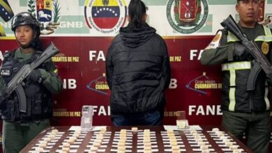 Detenida mujer colombiana con 65 dediles de presunta droga en Táchira