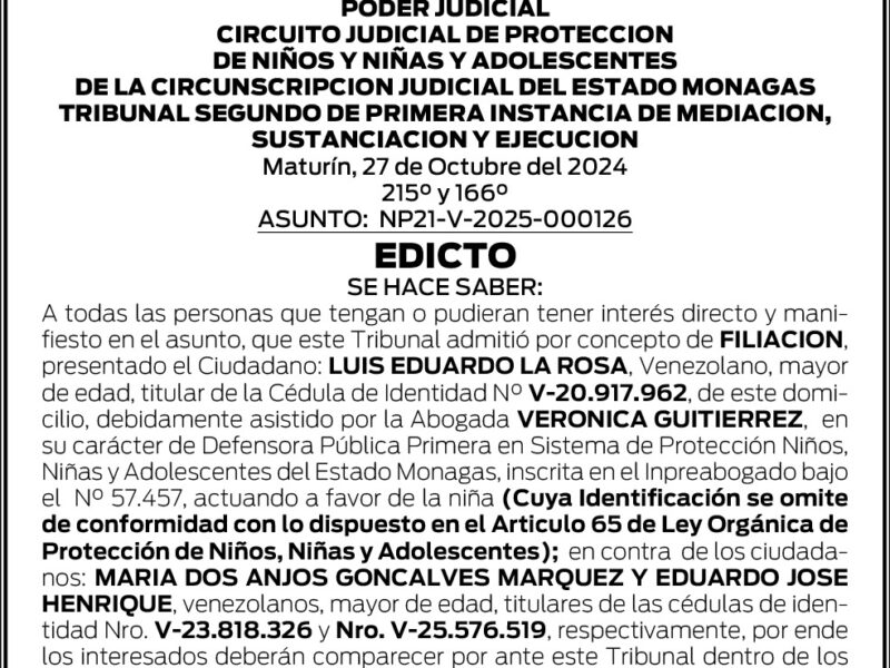 CIRCUITO JUDICIAL DE PROTECCIÓN DE NIÑOS Y NIÑAS Y ADOLESCENTES