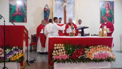 Habitantes de Santa Bárbara de Tapirín celebran el día de su patrona con Misa Solemne