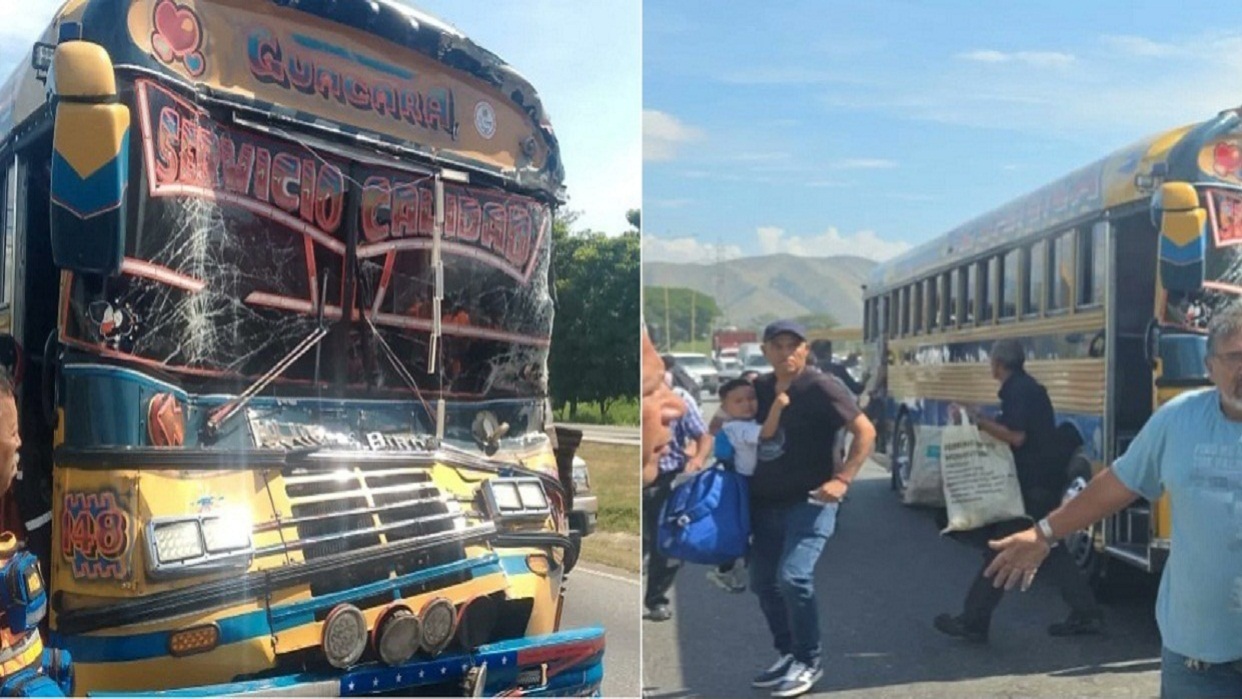 Bus de transporte público choca contra volqueta en Carabobo
