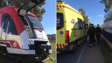 Tercer siniestro ferroviario en España: un tren impacta contra una grúa