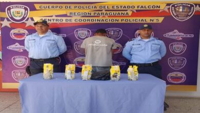 Detenido al intentar ingresar droga oculta en paquetes de harina al retén de Punto Fijo