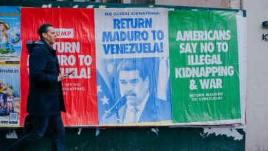 Calles de Nueva York se llenan de carteles exigiendo la liberación del presidente Maduro