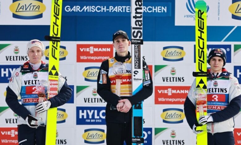 Domen Prevc gana la prueba de saltos de Año Nuevo en Garmisch-Partenkirchen