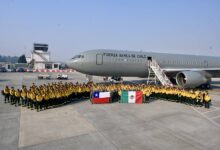 145 brigadistas mexicanos arriban a Chile para ayudar a combatir el fuego
