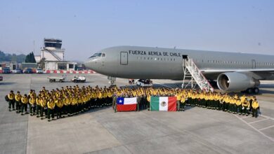 145 brigadistas mexicanos arriban a Chile para ayudar a combatir el fuego