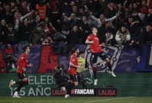 Osasuna derrota 2-1 al Real Madrid y pone en riesgo su liderato