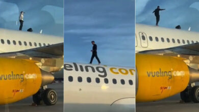 Sujeto paraliza aeropuerto internacional tras subir al techo de un avión en pista