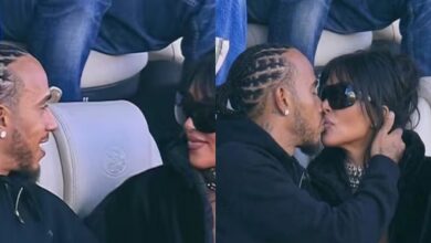 Kim Kardashian y Lewis Hamilton oficializan su romance con un beso en el Super Bowl