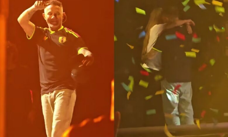 Alejandro Sanz y Stephanie Cayo protagonizan emotivo abrazo frente a miles de fans