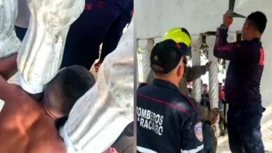 Bomberos de Maracaibo rescatan a niño de tres años atrapado en una cerca de concreto