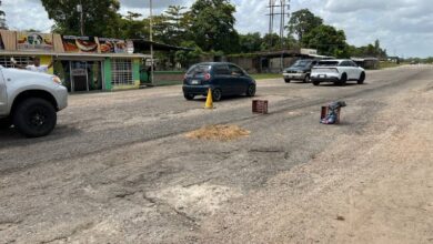Habitantes del sector El Zamuro se organizaron para rellenar los baches en la vía nacional