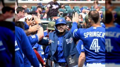 El prospecto venezolano Yohendrick Piñango conecta su primer cuadrangular en Grandes Ligas