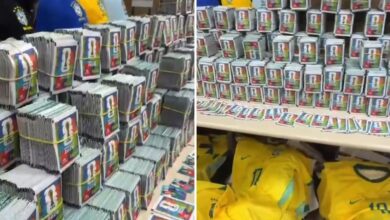 Fiebre mundialista ilegal: Decomisan cargamento de barajitas y camisas falsas en Brasil