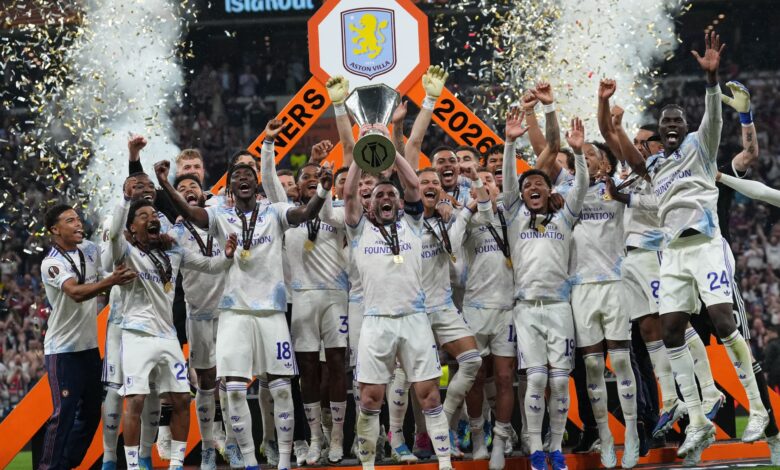 ¡Aston Villa campeón de la Europa League! Goleó 3-0 al Friburgo en Estambul
