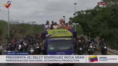 Delcy Rodríguez lidera la "Gran Peregrinación Nacional Económica-Productiva" en Bolívar
