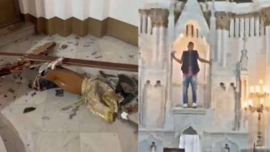Colombia: Sujeto causa destrozos en iglesia bajo aparentes efectos de sustancia
