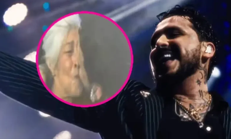 Christian Nodal besa accidentalmente a una fanática de la tercera edad durante un concierto