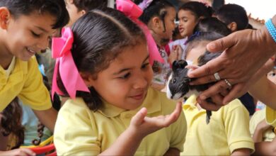 Más de cien niños de la Escuela José Agustín Méndez compartieron con animales de la granja de contacto