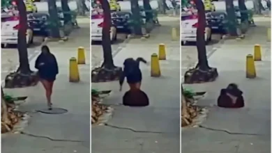 Mujer que miraba el celular cayó a alcantarilla en Río de Janeiro, Brasil (+Video)