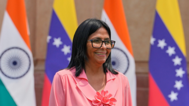 Delcy Rodríguez regresa a Venezuela tras gira por India y Turquía: "Estoy feliz de estar de vuelta en casa