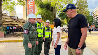 Presidenta encargada Delcy Rodríguez supervisa zonas de colapso estructural en el municipio Chacao