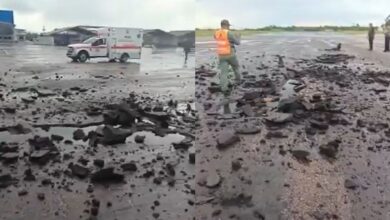 Rayo impacta en el Aeropuerto Carlos Manuel Piar y abre grieta en la calle de rodaje