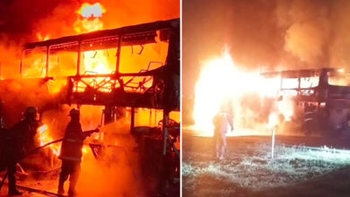 Pasajeros salen ilesos tras incendio de autobús que cubría la ruta Coro-Puerto La Cruz