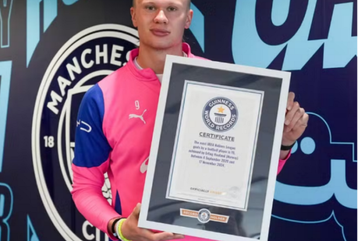 Erling Haaland recibe cuatro certificados oficiales del Guinness World Records