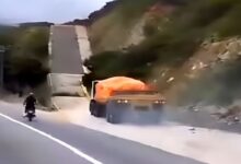 Gandola sin frenos se vuelca en la rampa de frenado de la autopista Caracas - La Guaira