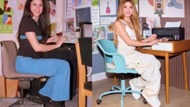 Shakira sorprende a sus fans al recrear su icónico meme del escritorio 30 años después