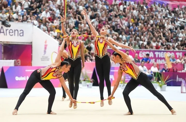 El conjunto venezolano de gimnasia rítmica conquista la medalla de plata en el all-round de Santa Fe 2026