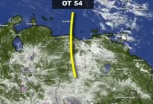 Inameh alerta sobre lluvias de intensidad variable para la tarde de este jueves por la Onda Tropical 54