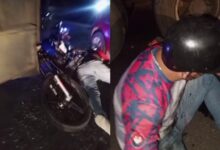 Dos lesionados deja colisión entre dos motocicletas y un camión en Punta de Mata (+video)