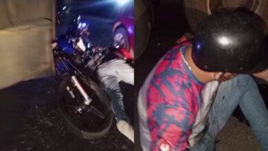 Dos lesionados deja colisión entre dos motocicletas y un camión en Punta de Mata (+video)